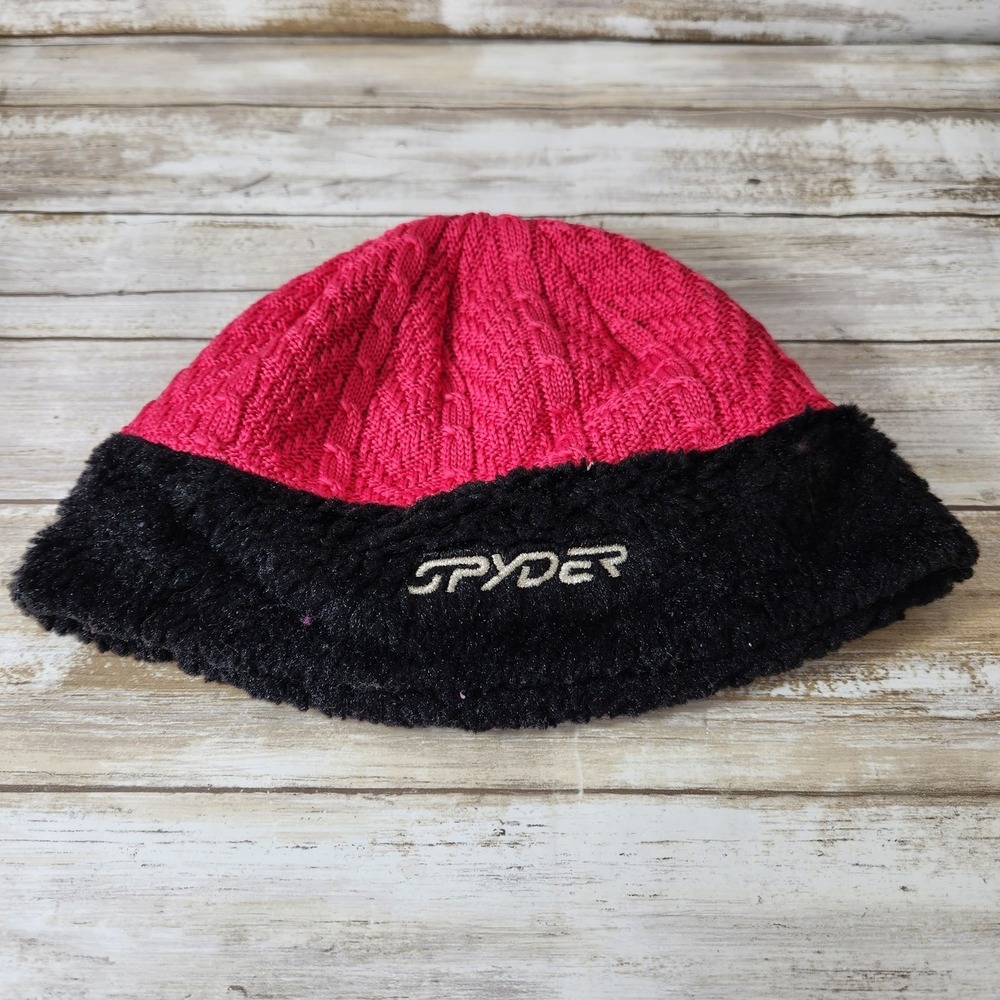 Spyder Women's One Size Fits‎ Most Beanie Hat Pink & Black Winter Ski